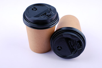 Coffee paper cup isolated on white background