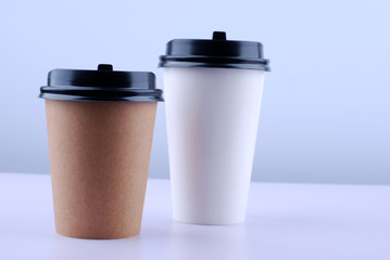 Coffee paper cup isolated on white background