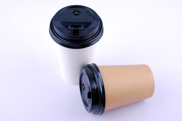 Coffee paper cup isolated on white background