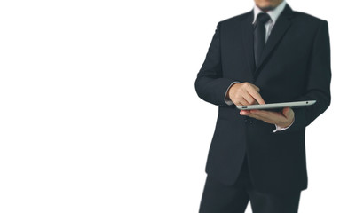 Obraz na płótnie Canvas Businessman using digital tablet in hand