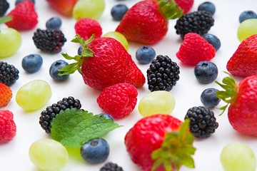 Fresh mixed fruits, berries background.Healthy food , diet.