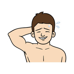 Cartoon Embarrassed Man Vector Illustration