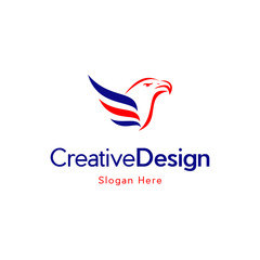 eagle logo , simple and clean, American Eagle Flag Logo Design Vector Icon Template Inspiration