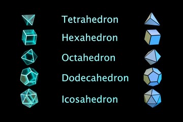 Regular polyhedron. Platonic solid. 3d rendering