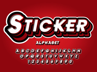Text style with 3d effect, typeface for t shirt, sticker and merchandise design