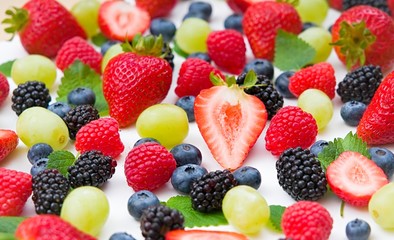Fresh mixed fruits, berries background.Healthy food , diet.