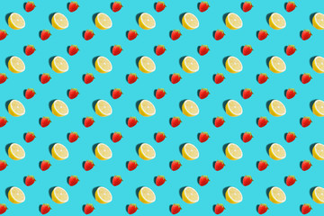 Vivid fruit pattern of fresh lemon background
