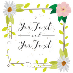 Isolated floral flame with text over a white background - Vector