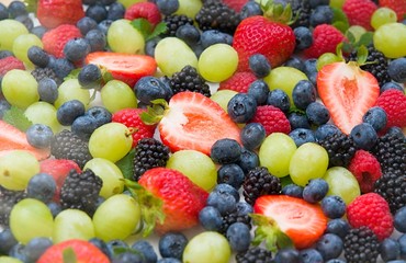 Fresh mixed fruits, berries background.Healthy food , diet.