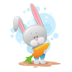 Cute bunny with carrot