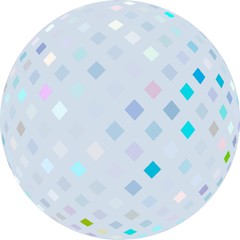 Glass bubble light 3d element on white isolated. Abstract creative element. Subtle round symbol.