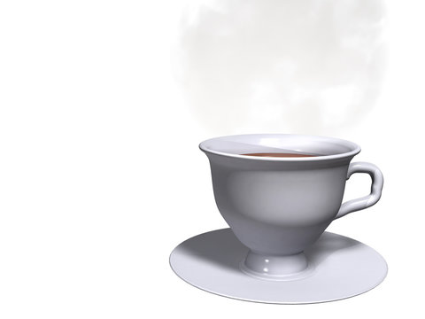 A cup and the steam made in 3D Render