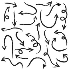 Illustration of Grunge Sketch Handmade.Vector Arrow Set.