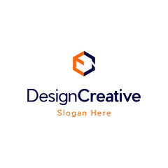 Modern hexagon letter EC or CE logo design concept, Initial letters EC, hexagon linked chain shape lowercase logo modern design monogram