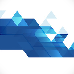 Abstract blue geometric layout template on white background with white space on bottom position. Modern background for business or technology, cover, online presentation website element.