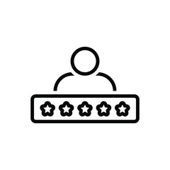 Black line icon for rating 