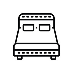 Black line icon for bed 