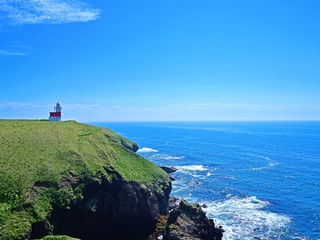 Fototapeta na wymiar 落石岬灯台の情景＠根室、北海道