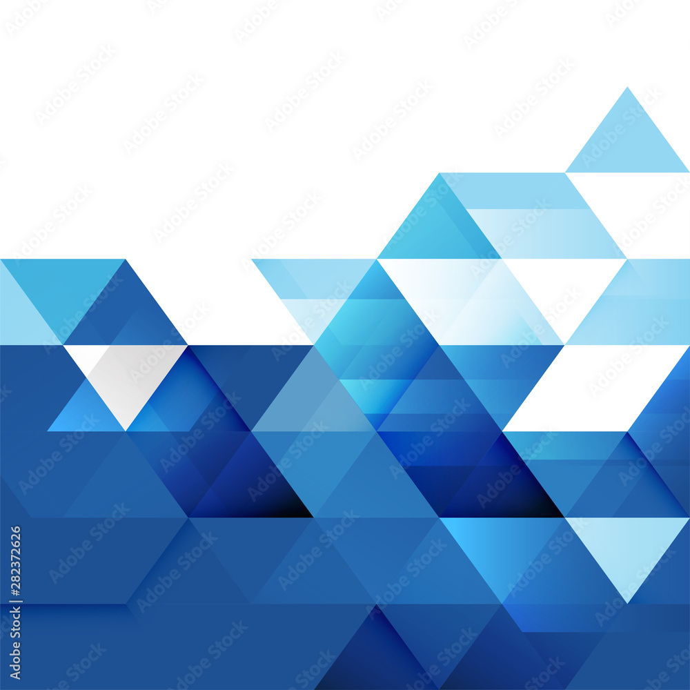 Poster abstract blue tone geometric layout template and modern overlapping with white space on top position