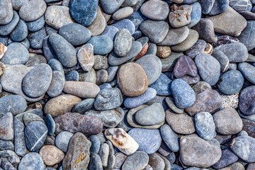 Crimeam Black Sea pebbles washed by  water and blown by the wind