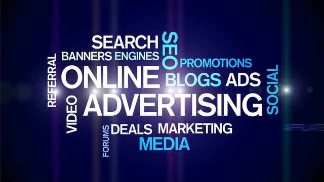4k Online Advertising Animated Tag Word Cloud;Text Design Animation;Kinetic Typography.