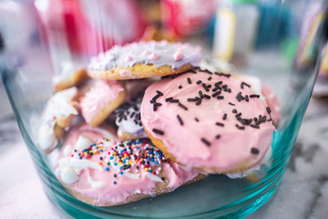Happy time for kids are preparing the dough, bake cookies in the kitchen, gingerbread man cookies,Christmas baking preparation. 