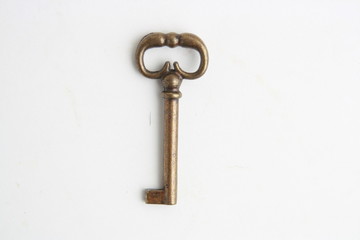 nice antique copper closet key