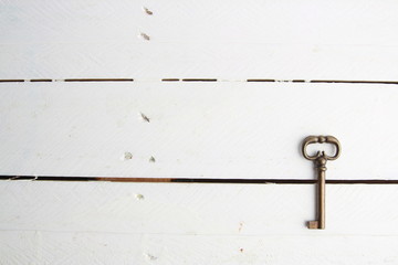 nice antique copper closet key