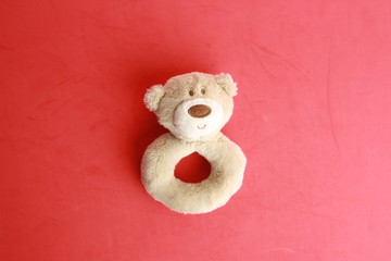 brown teddy bear rattle