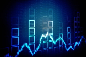 2d rendering Stock market online business concept. business Graph 