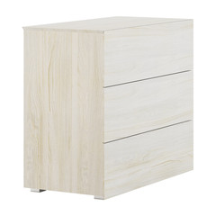 Chest of drawers isolated on white background. 3D rendering.