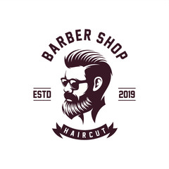 awesome vintage barber logo design