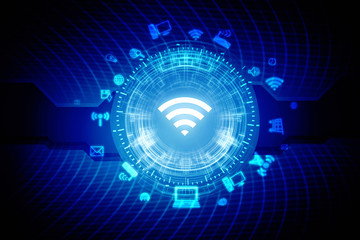 2d illustration WiFi symbol