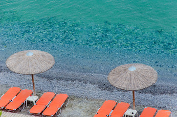 Relaxing day at a beach in Greece