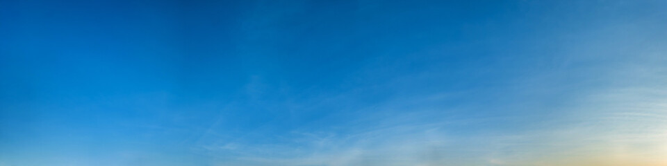 Panorama sky with cloud on a sunny day. Beautiful cirrus cloud.