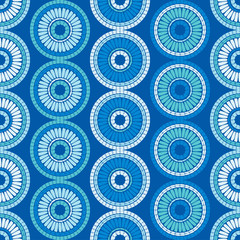 Polka dots seamless pattern. Mosaic of ethnic figures. Patterned texture. Geometric background. Can be used for wallpaper, textile, invitation card, wrapping, web page background.