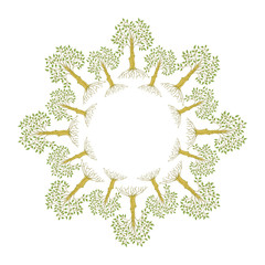 Frame template with doodle ficuses.