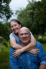 Mature couple in summer