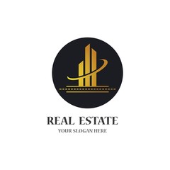 Real estate logo icon illustration