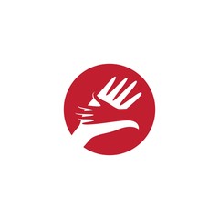 Obraz premium Hand care logo template vector icon