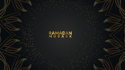 Ramadan Mubarak Creative typography in an Islamic Circular Design on a Red Background