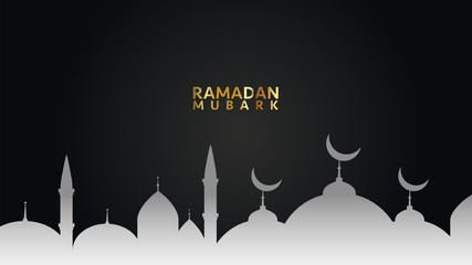 Ramadan Mubarak Creative typography in an Islamic Circular Design on a Red Background