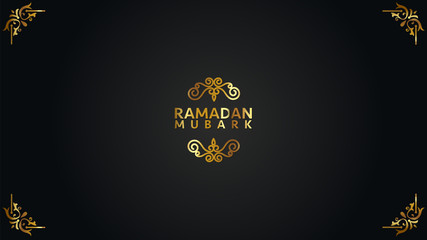 Ramadan Mubarak Creative typography in an Islamic Circular Design on a Red Background