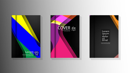 Vector collection of book cover backgrounds. eps 10 vector design illustrations. multicolor 