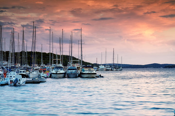 Marina in in Mali Losinj, Croatia.