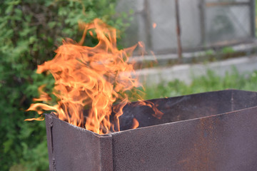 flame in the iron box