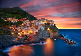 Fototapeten Berühmte Stadt Manarola in Italien - Cinque Terre, Ligurien © Piotr Krzeslak