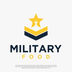 Obraz premium Vector logo restaurant with the feel of a military