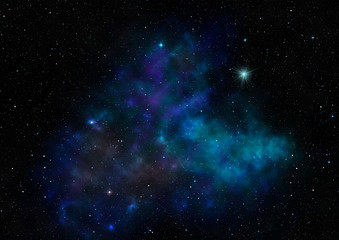 Obraz premium Star field in space and a nebulae. 3D rendering