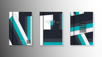Set the cover vector of the book with overlapping rectangles. suitable for any background. cover design in eps 10